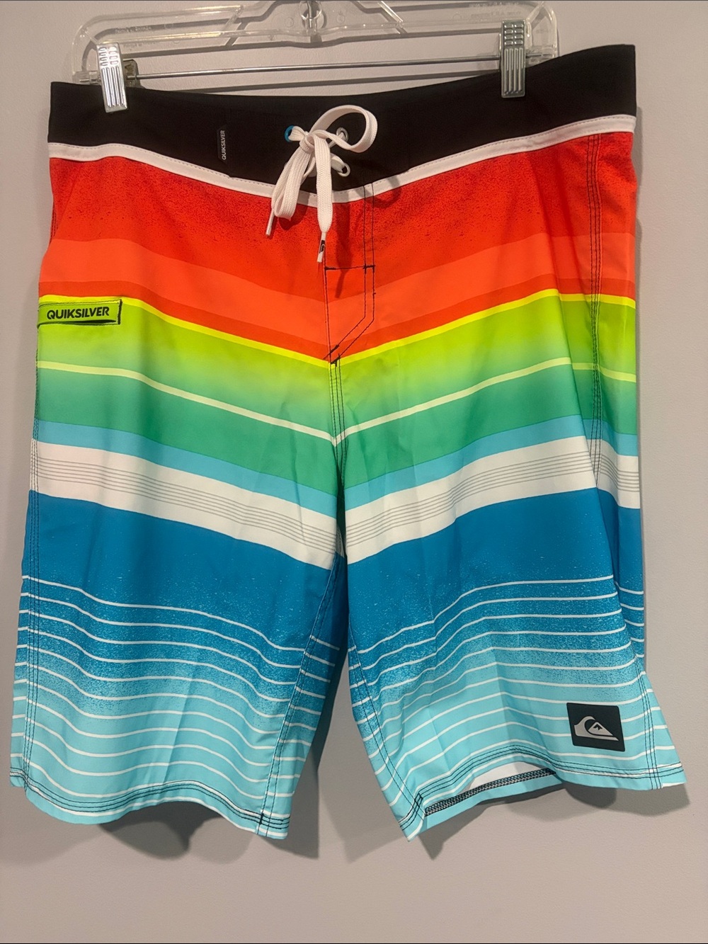 Quiksilver Men’s Rainbow Stripe Swim Trunks - Multicolor